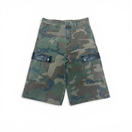 VDLM CAMO LEATHER PATCH SHORTS