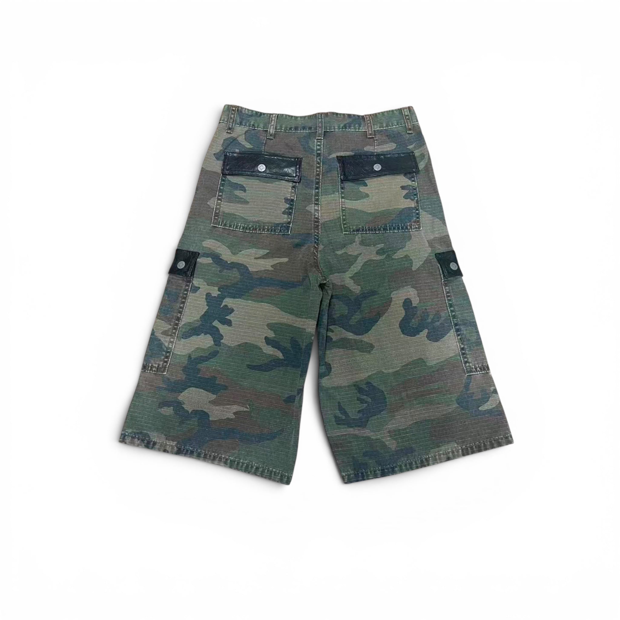 VDLM CAMO LEATHER PATCH SHORTS